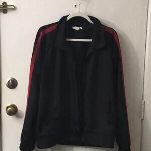Fashion Nova Men's Zip Up Track Jacket Red/Black Activewear Athleisure Casual